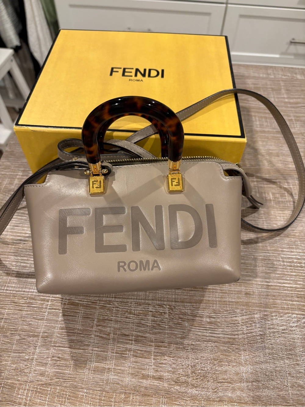 Fendi Mini By the Way CrossBody bag Roma Script